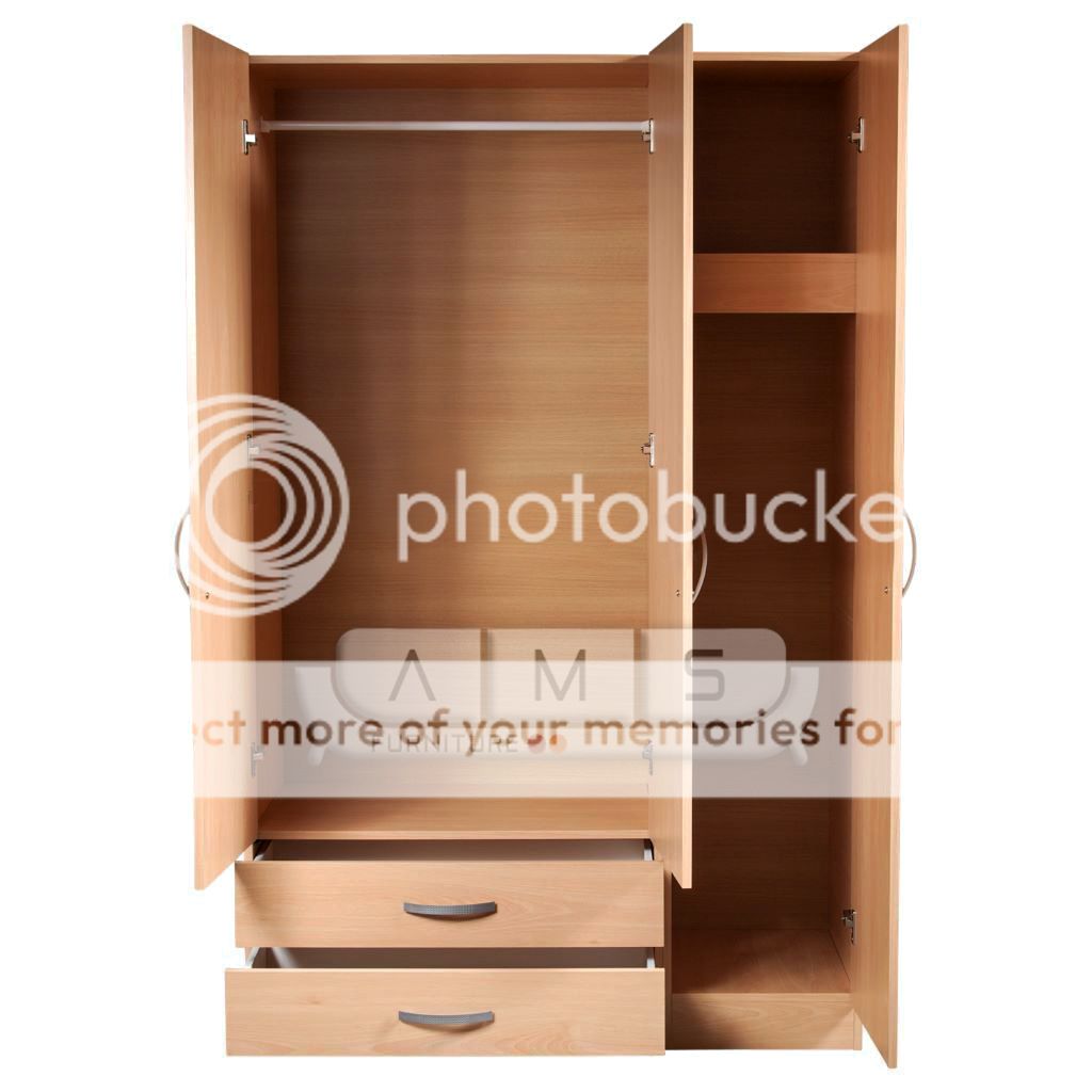 FULLY ASSEMBLED BRAND NEW 3 DOOR WARDROBE WITH MIRROR, DRAWERS, SHELVES
